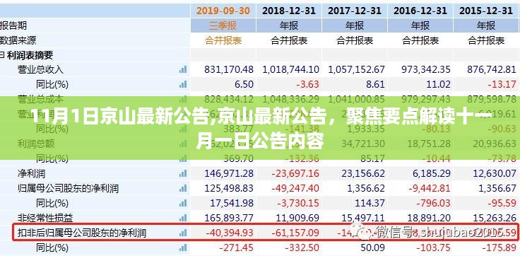 京山最新公告解读，聚焦十一月一日要点速递