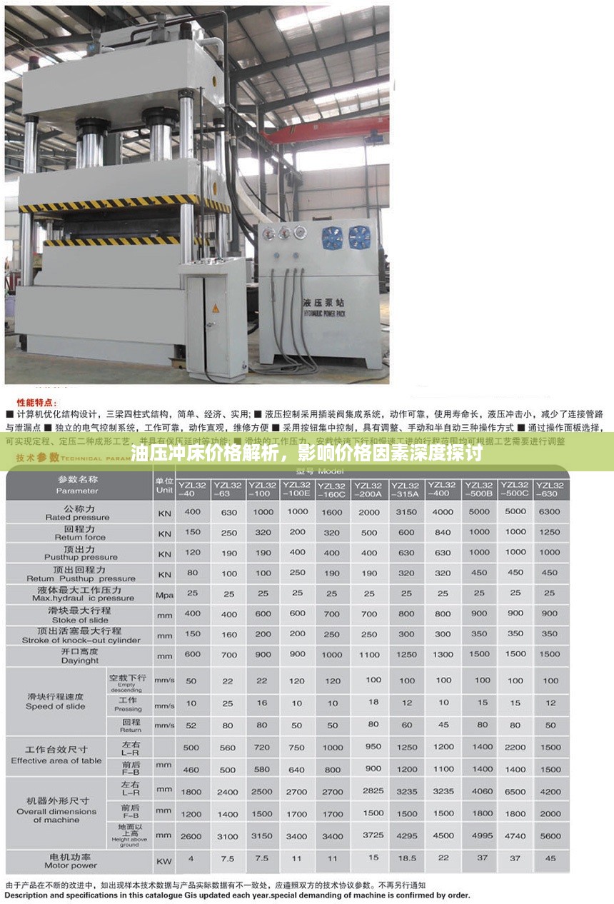 油压冲床价格解析，影响价格因素深度探讨