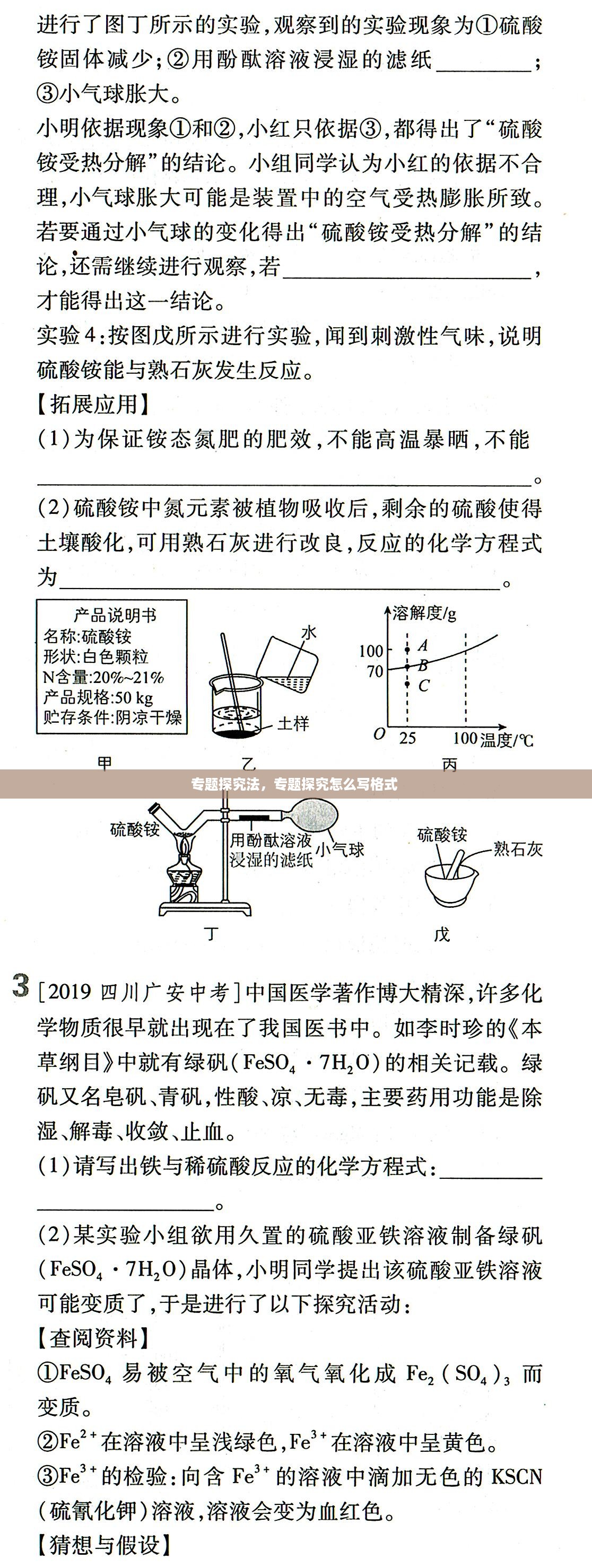 专题探究法，专题探究怎么写格式 