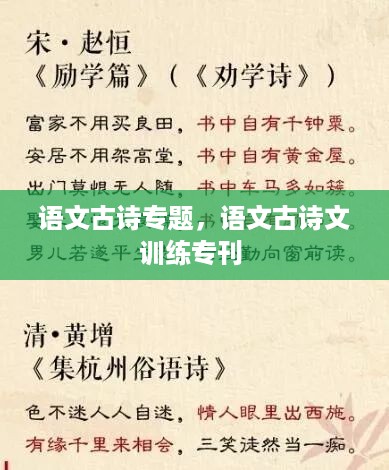 语文古诗专题，语文古诗文训练专刊 